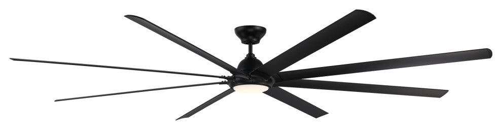 Hydra 120" Indoor/Outdoor 8-Blade Smart Ceiling Fan, Matte Black, 3500K Light