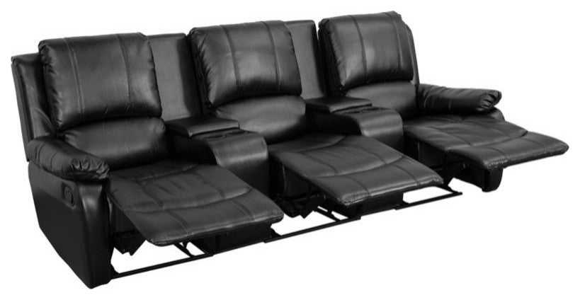Flash Furniture Allure Series 3 Seat Black Theater Seating - BT-70295-3-BK-GG