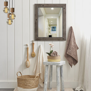 Mirror, Frame, Gray Wood, Black Trim