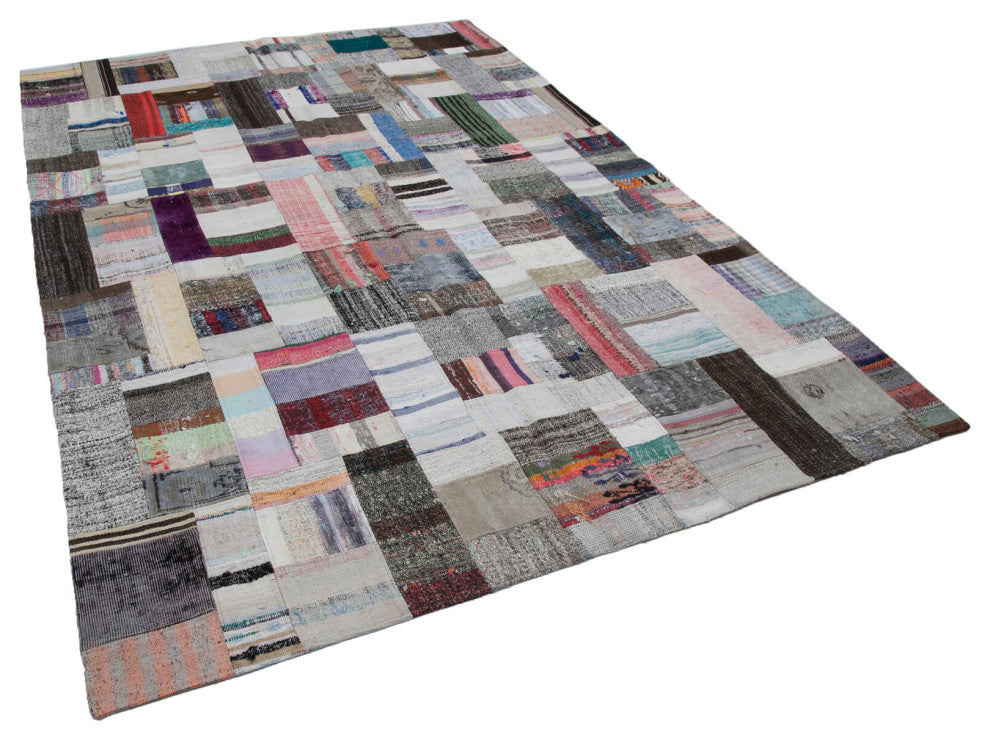 Rug N Carpet - Handmade Turkish 6' 10'' x 10' 0'' Vintage Patchwork Kilim Rug