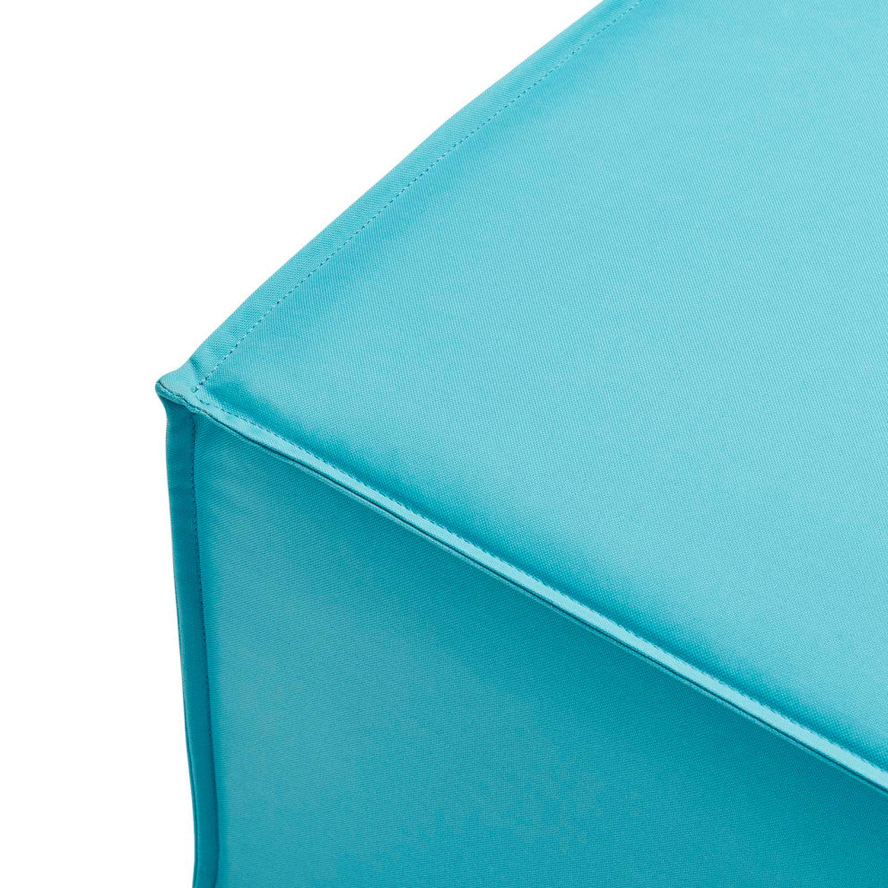 Lounge Chair Ottoman, Fabric, Blue, Outdoor Patio Balcony Cafe Bistro Garden