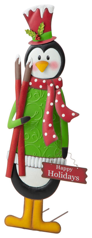 36"H Metal Penguin Yardstake or Standing Decor or Wall Decor