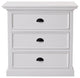 Classic White Large Three Drawer Nightstand