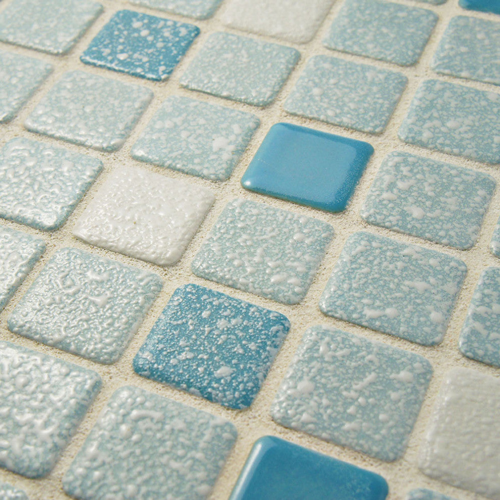 Crystalline Square Blue Porcelain Floor and Wall Tile