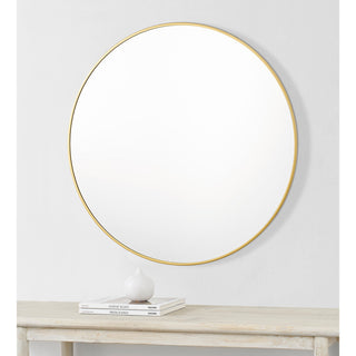 Alegre 30" Round Gold Framed Wall Mirror