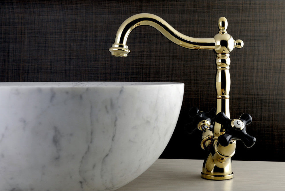 Kingston Brass 2-Handle Vessel Sink Faucet, Polished Brass