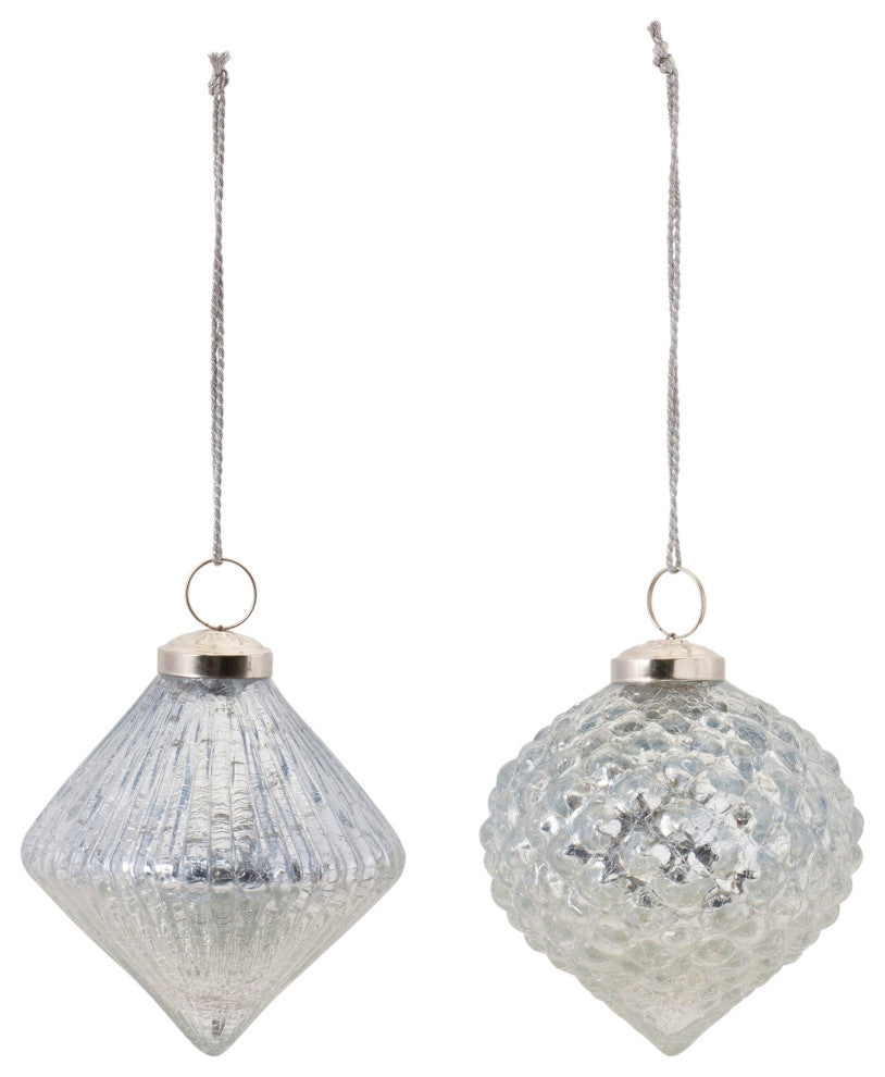 Textured Mercury Glass Ornament, 6-Piece Set