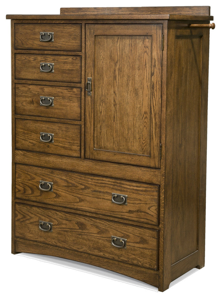 Oak Park 6-Drawer Chest With Door, Mission