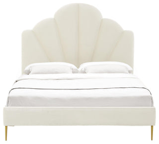 TOV Furniture Bianca Cream Velvet Bed in King