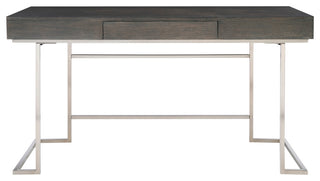 Uttermost 25380 Claude 56"W Oak Wood Top Steel 1 Drawer Writing - Smoke Gray