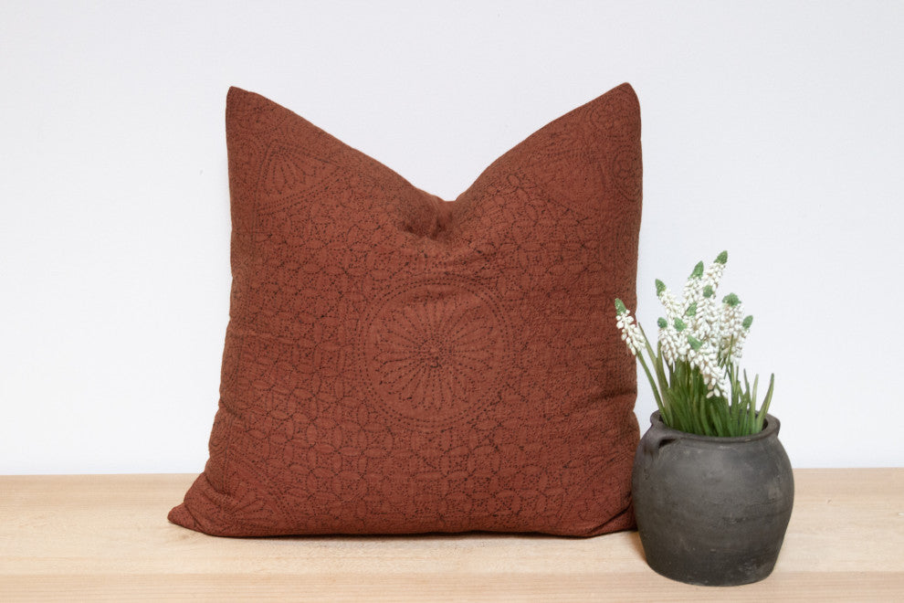 Bronze Hand-Stitched Pillow Cover