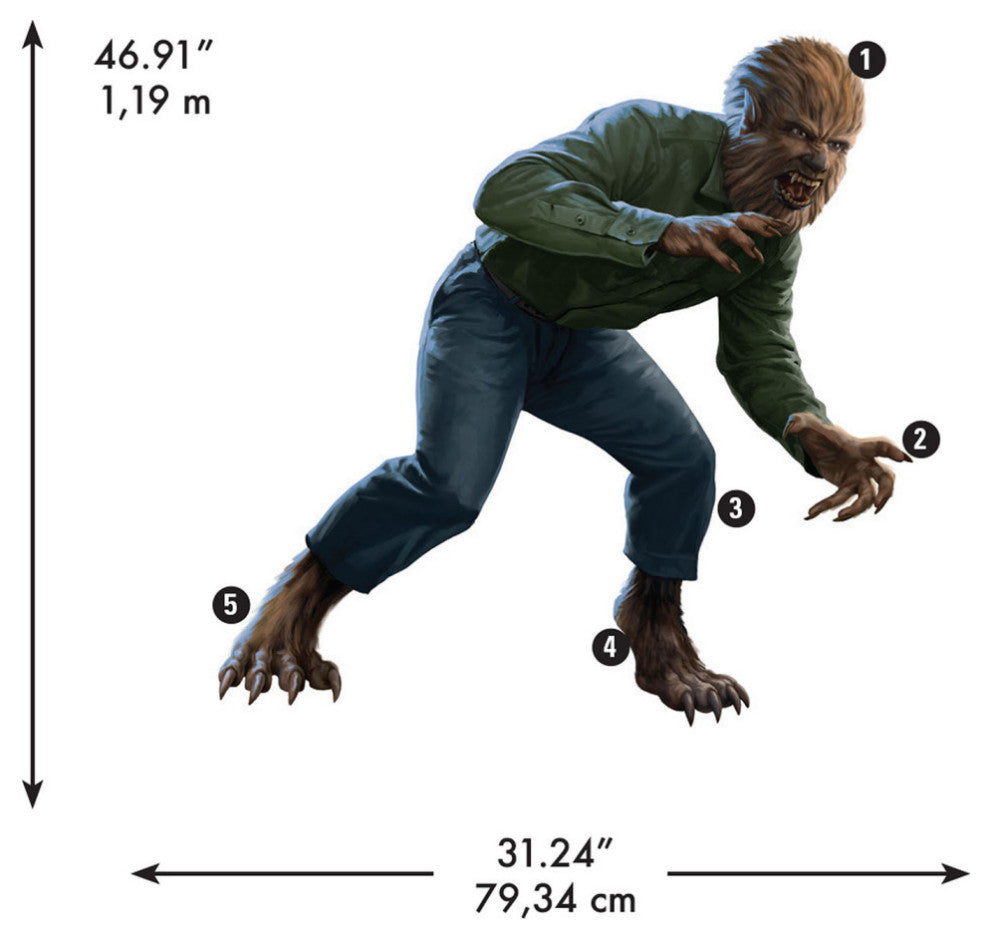 Classic Monsters The Wolf Man Giant Peel and Stick Wall Decals
