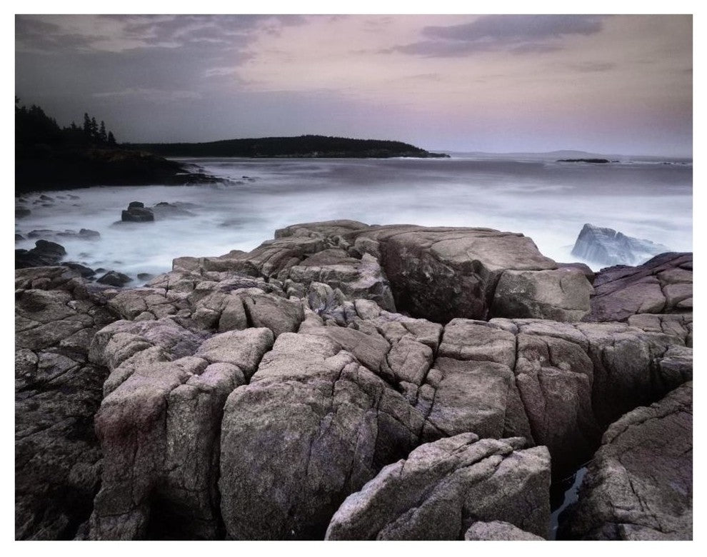 "Sunset, Atlantic Ocean, Thunder Hole, Acadia National Park" Paper Art, 42"x32"