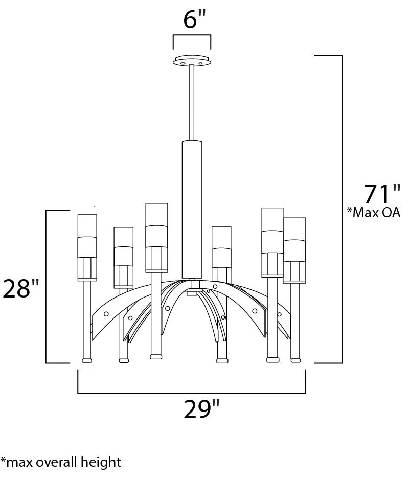 Maxim 39516 Merge 6 Light 29"W Chandelier - Black / Wenge