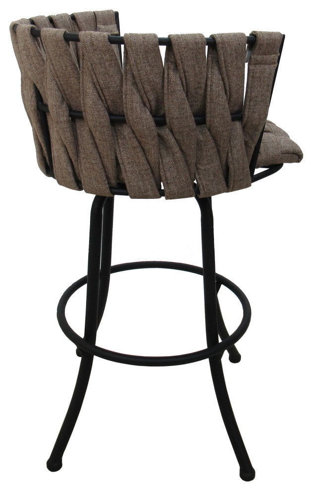 Metalona Extra Tall Bar StoolBar Stool, Basin Beige, Black, 34"