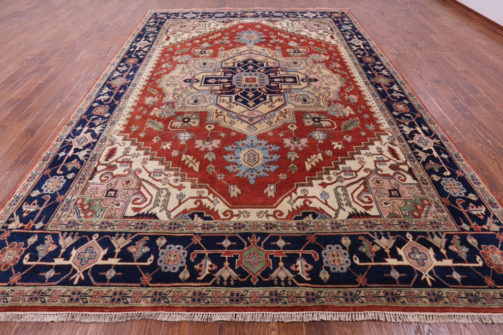 Heriz Serapi Handmade Wool Rug 10' 0" X 13' 10" - Q15997