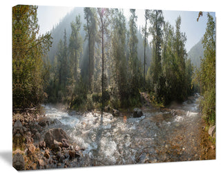 Mountain River Panorama, Large landscape Canvas Art Print, 60x40