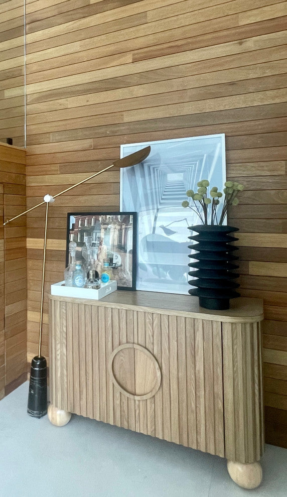 Lucca Fluted Accent Cabinet With Ball Legs