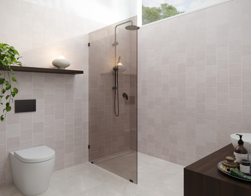 Ursa 36 in. x 78 in. Fully Frameless Fixed Glass Shower Panel With Bronze Tint, Oil Rubbed Bronze