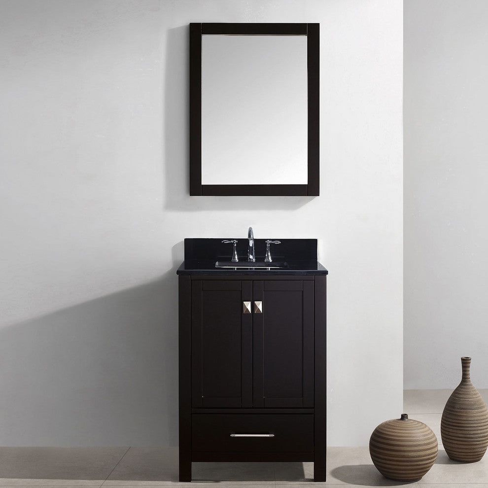 Caroline Avenue 24" Single Bathroom Vanity Set White, Granite Top