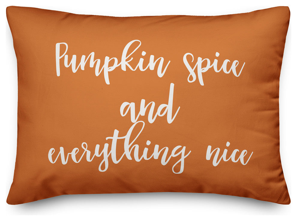 Pumpkin Spice and Everything Nice Lumbar Pillow, Orange, 14"x20"