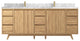 Madison Teak 84 Double Sink Bath Vanity in Light Natural 2" Carrara Marble