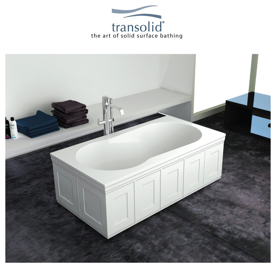 Brookfield 60"x32"x19" Artificial Stone Drop" Bathtub, Front Side Skirts, White