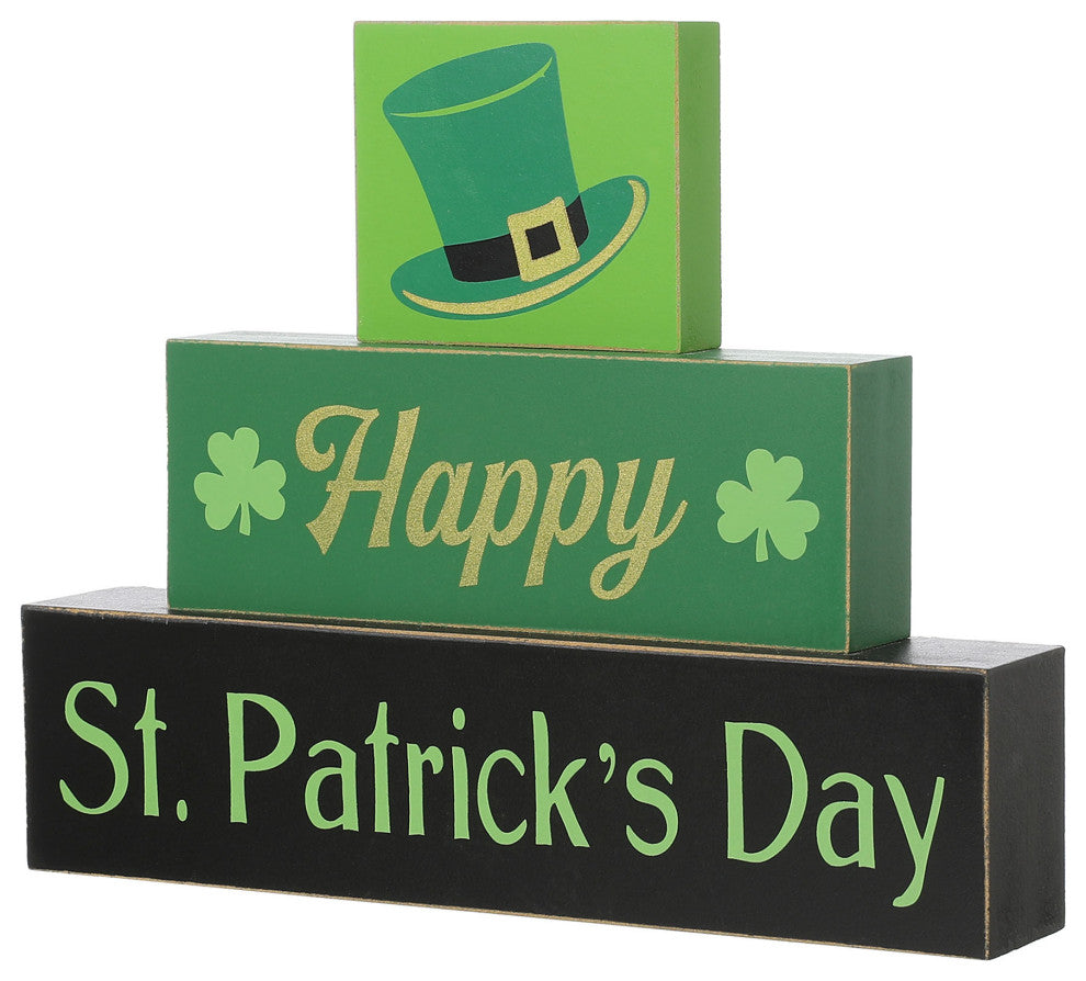 9.5" St. Patrick's Wooden Block Table Sign