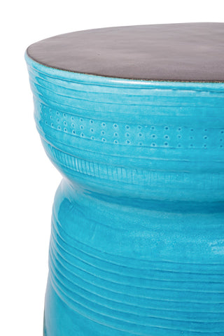 Ancaris Ring Handcrafted Ceramic Patio Accent Table