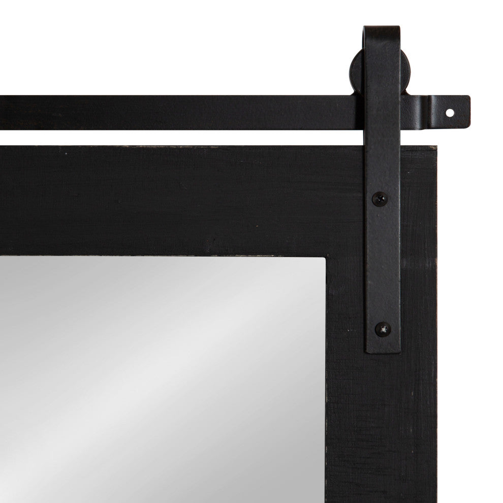 Cates Rustic Wall Mirror, Black 22x30