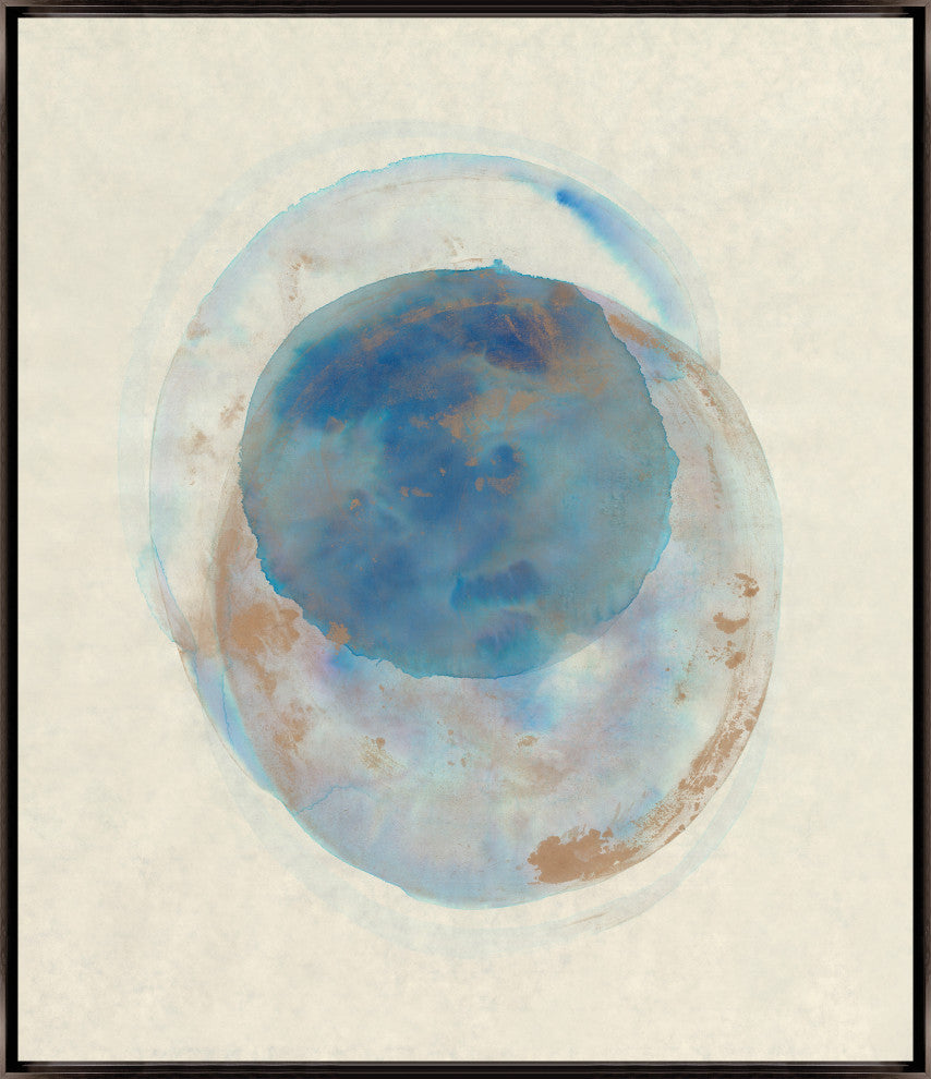 24x28 Mavi Daire II, Framed Artwork, Espresso