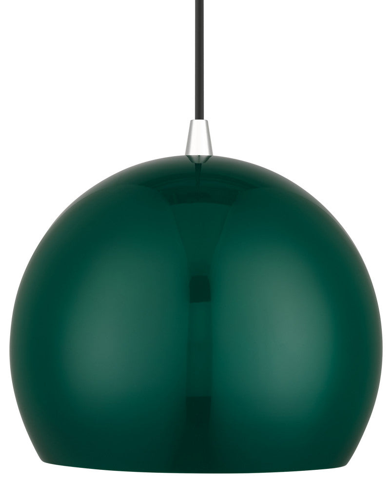 Piedmont 1-Light Shiny Hunter Green Globe Pendant