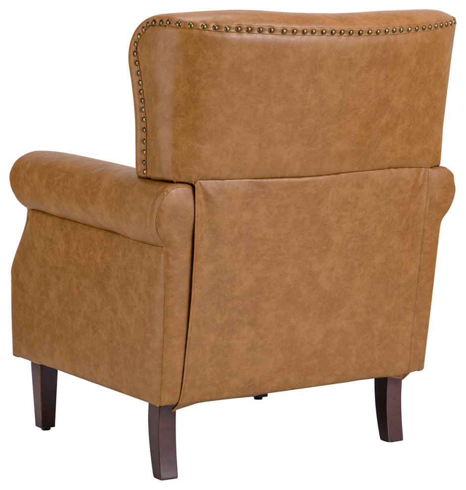 Jose Vegan Leather Armchair Set Of 2, Camel