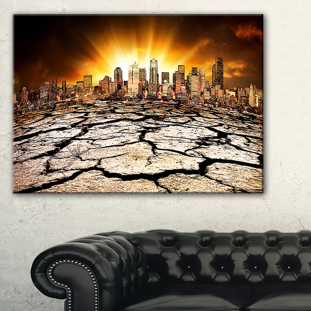 "City With Effect of Climate Change" Wall Art Landscape, 40"x30"