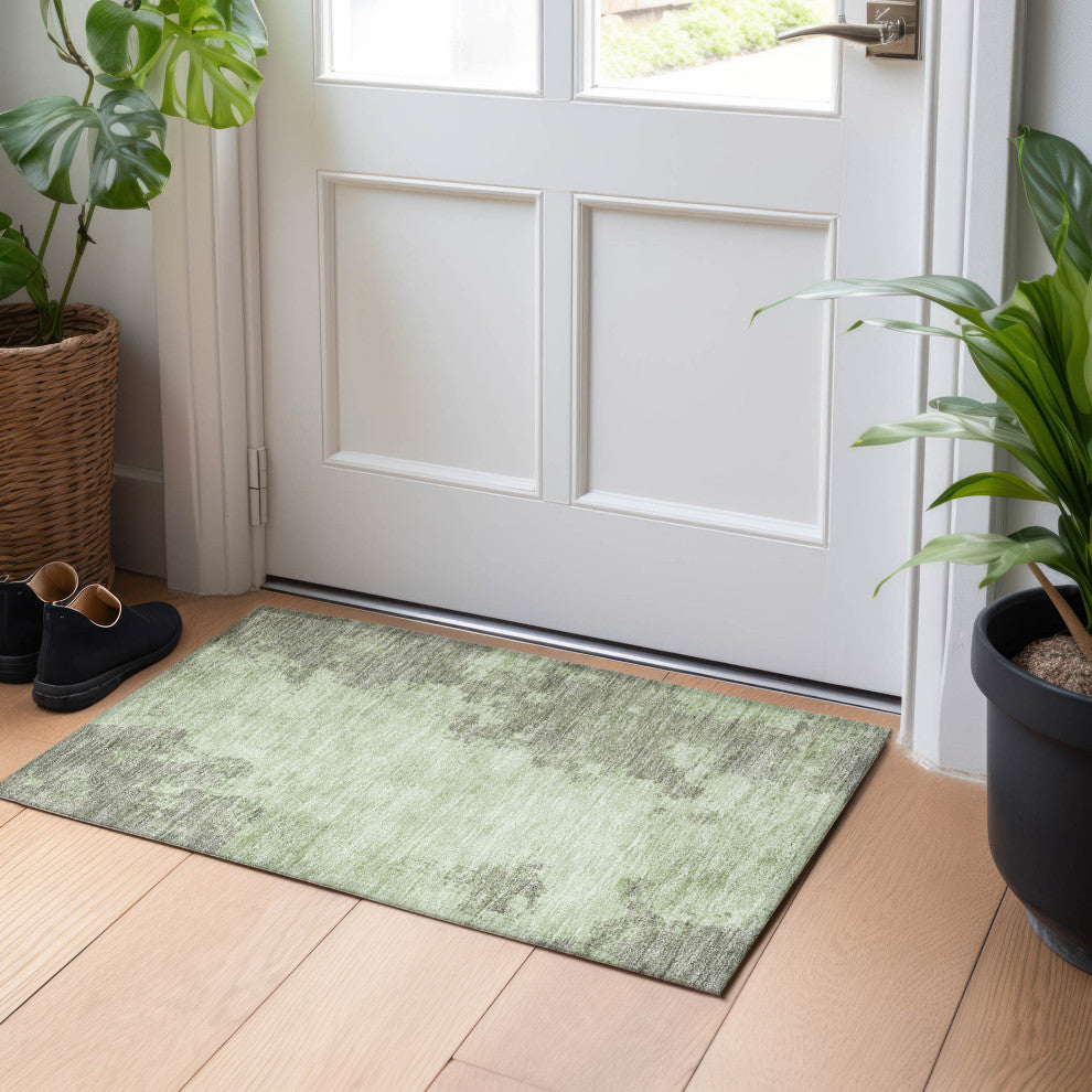 Machine Washable Indoor/Outdoor Chantille ACN1913 Aloe 1'8" x 2'6" Rug