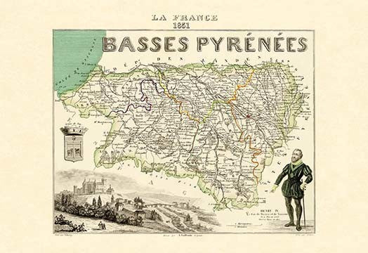 Basses Pyrenees- Gallery Wrapped Canvas Art 28" x 42"