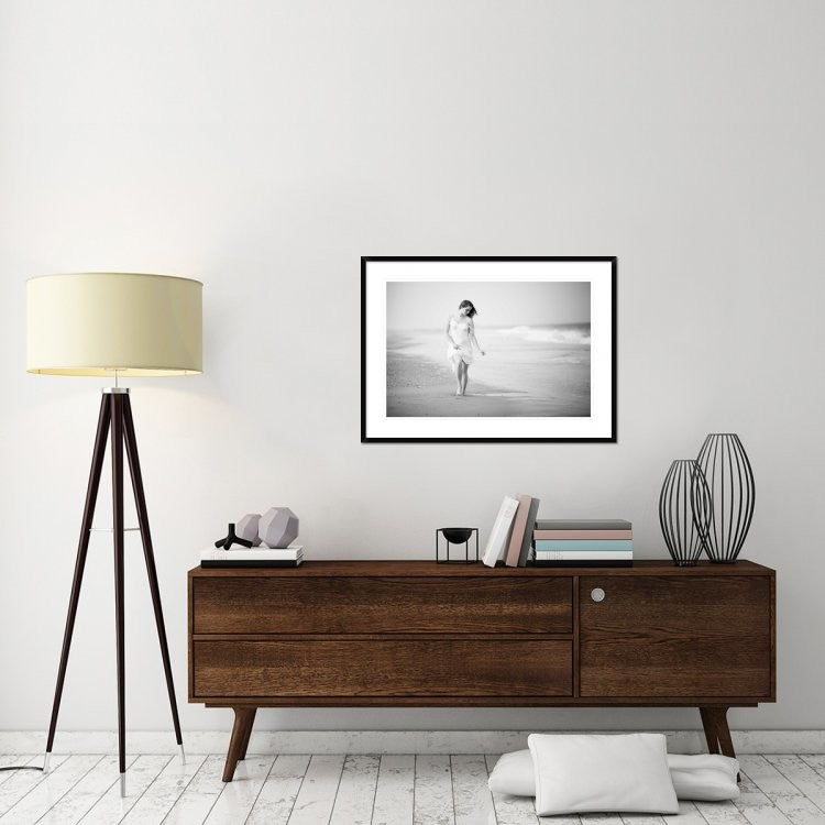 "A Walk On The Beach" Framed Digital Print by Jae, 38"x28"