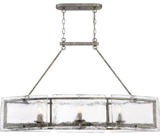 Quoizel FTS638 Fortress 6 Light 39"W Linear Chandelier - Mottled Silver