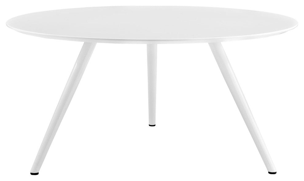 Modern White Tulip 60" Round Wood Top Dining Table with Tripod Base
