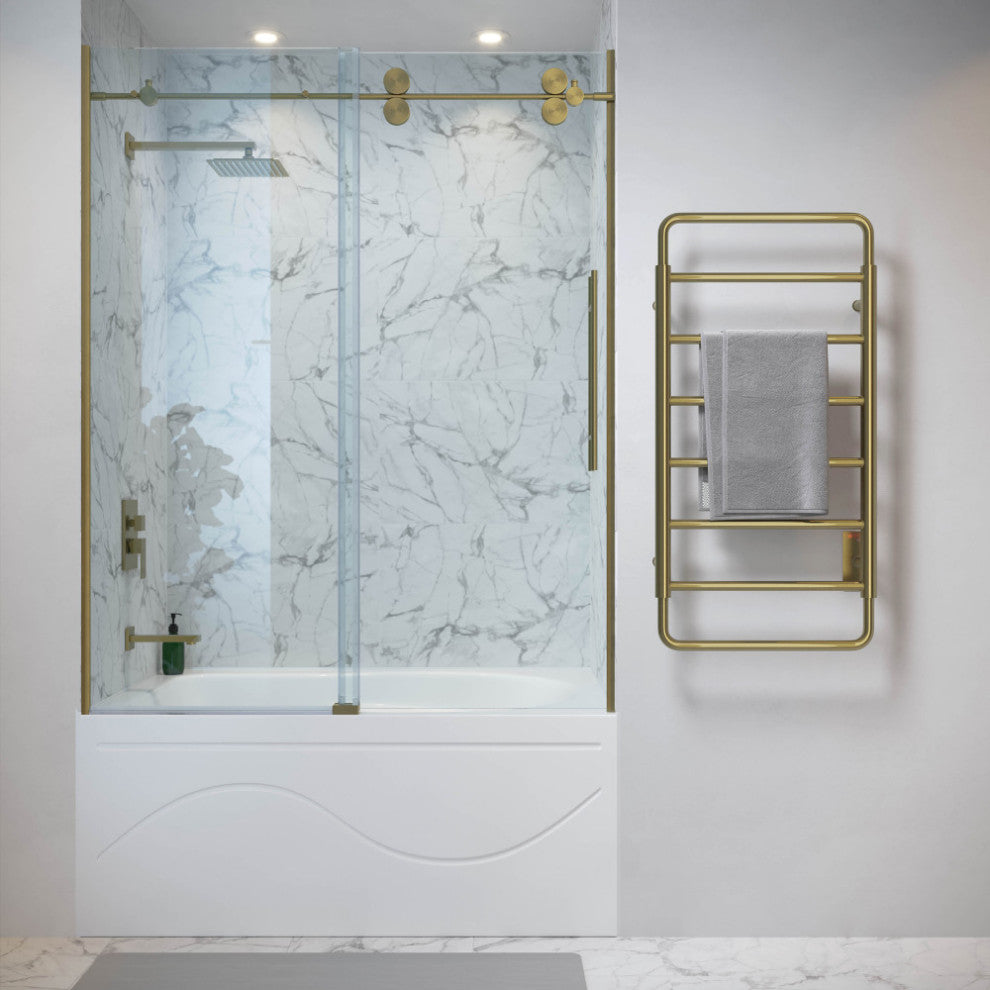 Ivy 8-Bar Electric Towel Warmer, Brushed Gold