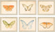 Butterflies Artwork, Set of 6, 14"x12"