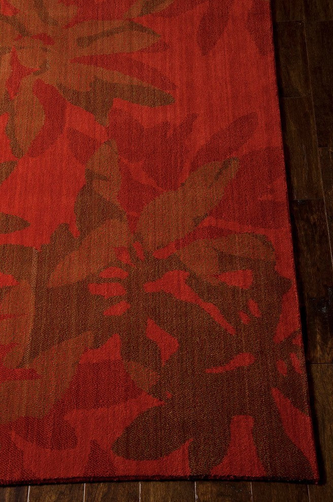 Calvin Klein Home Urban Winter Flower Garnet Area Rug By Nourison, 9'6"x13'