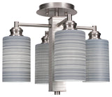 Edge 4-Light Semi-Flush Mount, Brushed Nickel/Gray Matrix