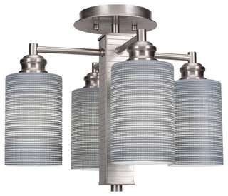 Edge 4-Light Semi-Flush Mount, Brushed Nickel/Gray Matrix