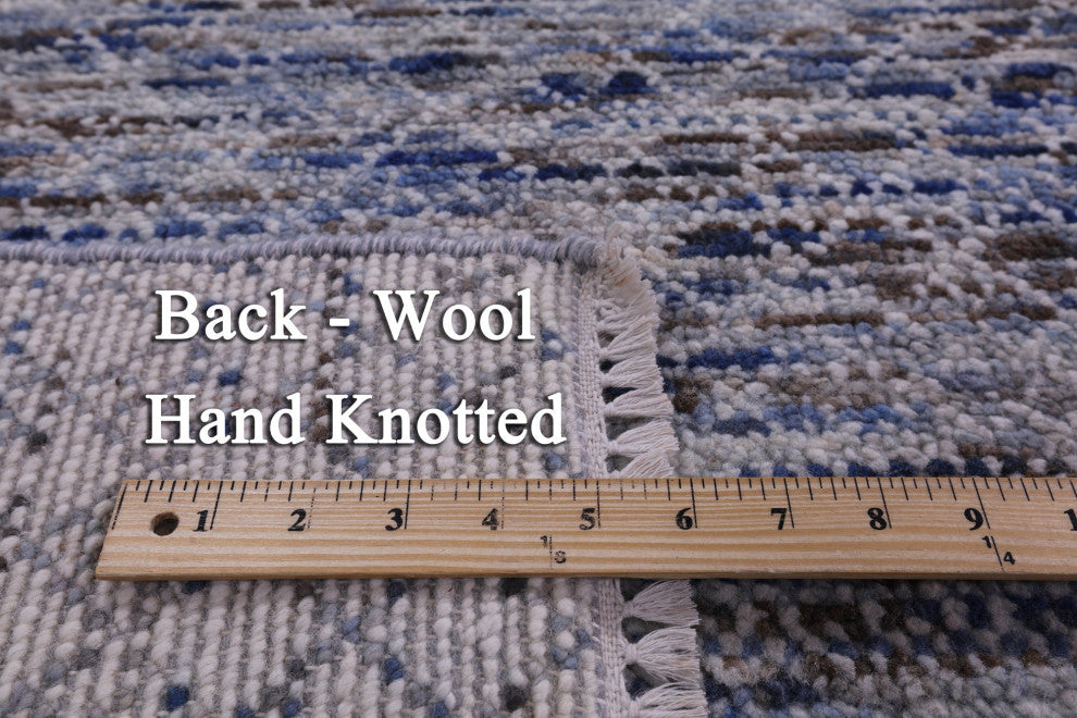 8' 11" X 12' 0" Savannah Grass Handmade Wool Rug - Q13264