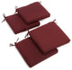 20"x19" Twill Chair Cushion, Set of 4, Burgundy