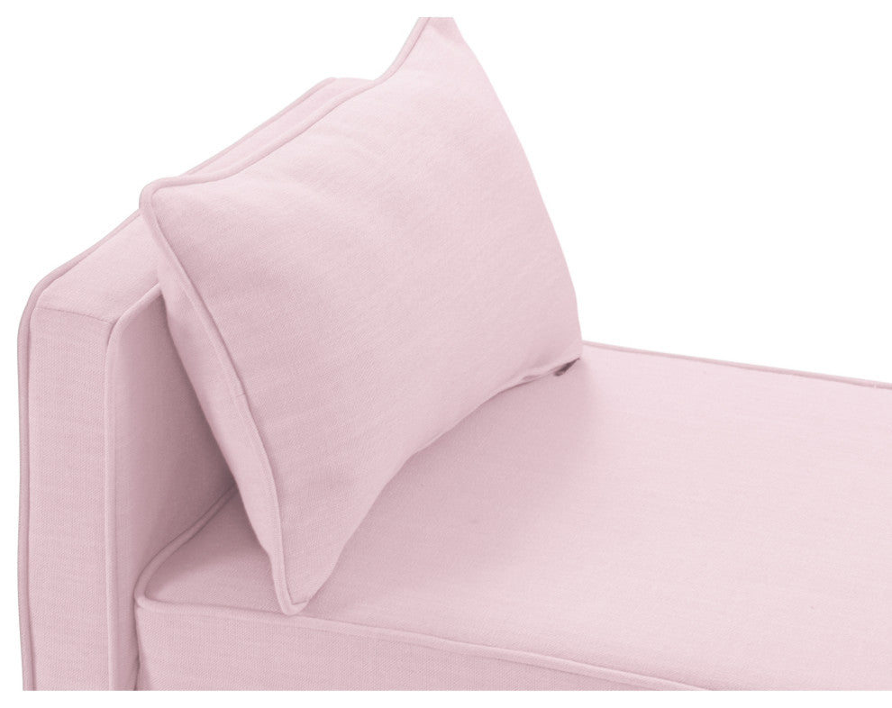 Rustic Manor Katarina Bench Upholstered, Linen, Light Pink