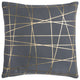 Gray Gold Contemporary Linework Throw Pillow