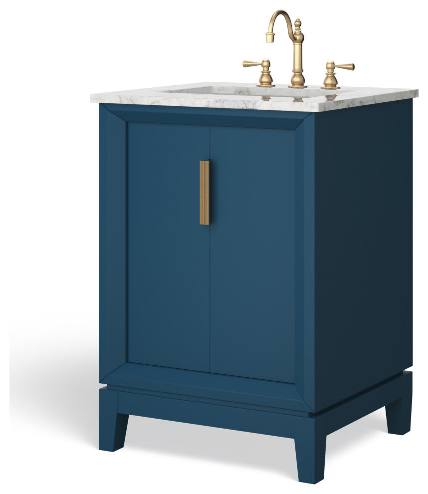 The Ezra Bathroom Vanity, Monarch Blue, 24", Single Sink, Freestanding