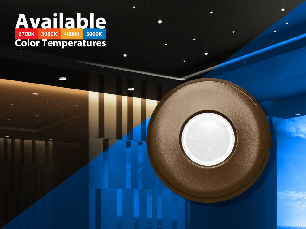 SureFit(v3) LED Flush Mount Ceiling Light, 3000K with Round Bronze Trim